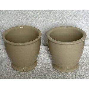 2 VINTAGE CUSTARD EGG CUPS Mayer TAN RESTAURANT WARE 5 OZ